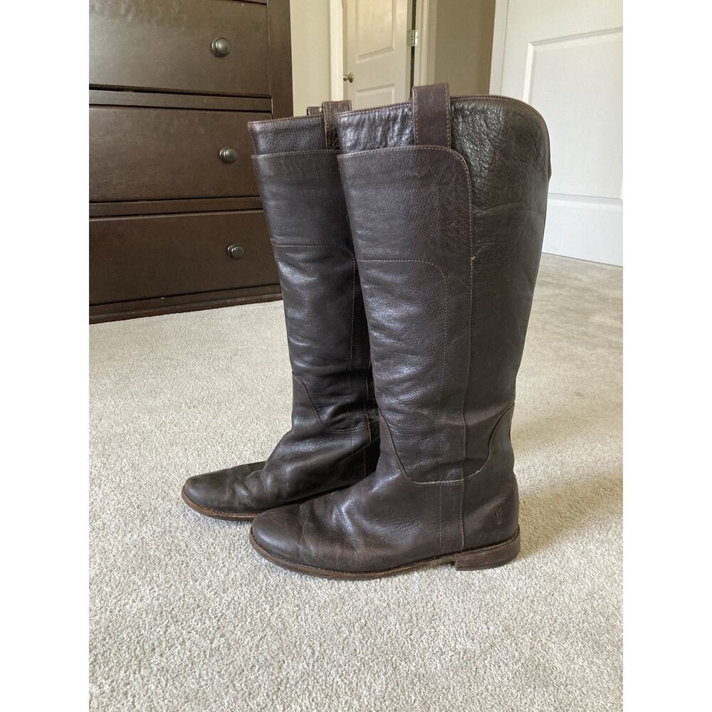 Frye Paige Brown Leather Tall Riding Equestrian Knee High Boots Womens Sz 10